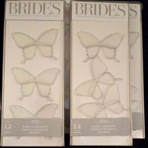 96 Total Pieces Brides Glitter Butterfly Embellishments